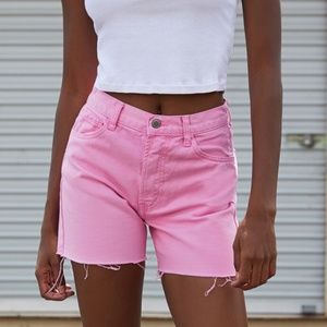 John Galt Cutoff Denim Shorts Pink Med. Like NEW